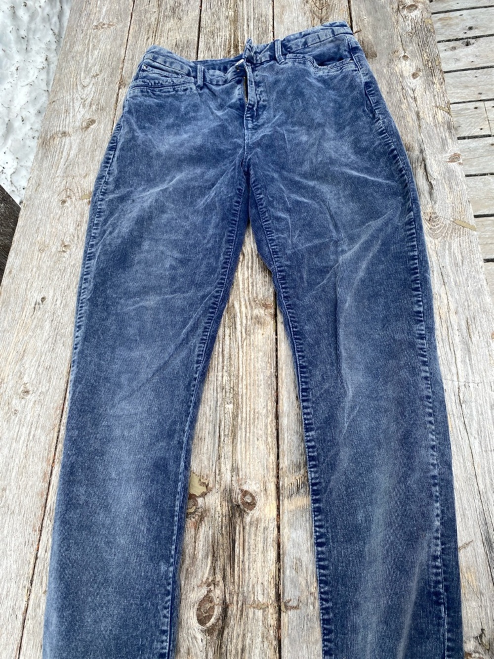 Soft Surroundings Women's Straight-Leg Corduroys in Washed Blue